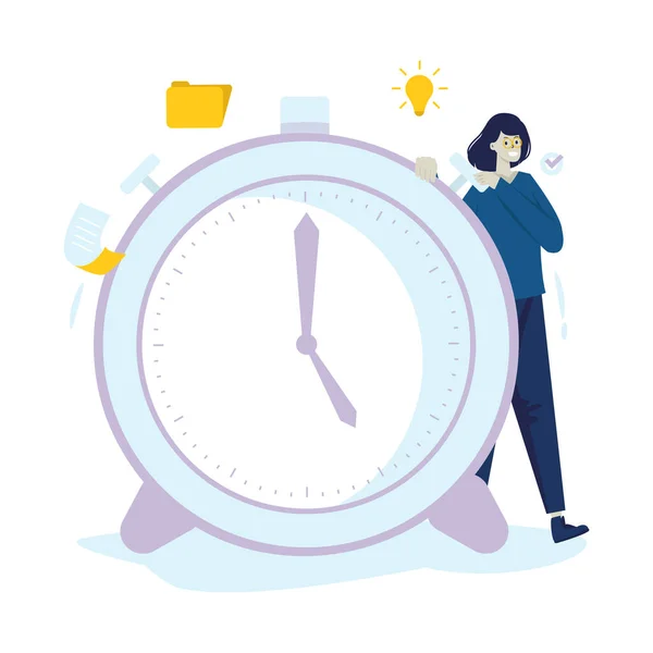 Gerenciamento Tempo Com Ilustração Vetorial Timekeeper — Vetor de Stock