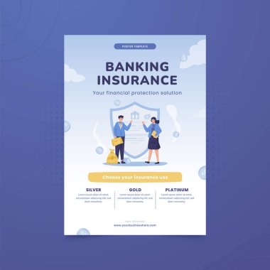 Poster şablonunda bankacılık sigortası işi