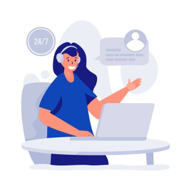 Online müşteri destek vektör çizim