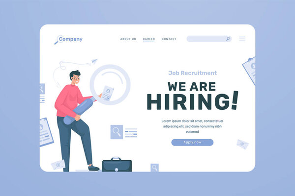 Иллюстрация найма ищущих работу иллюстраций по дизайну целевых страниц