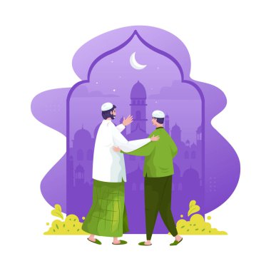 Bir Müslüman, camide namaz kılmaya çağırır.