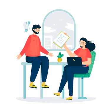 Tartışma iş raporu değerlendirme vektör çizimi