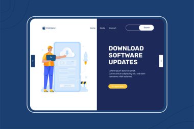 İniş sayfası tasarımında yazılım güncellemeleri indiriliyor
