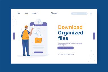 İniş sayfası tasarımında organize dosya ve dizin çizimi