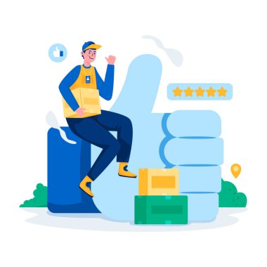En iyi nakliye hizmetleri pozitif inceleme vektör çizimi