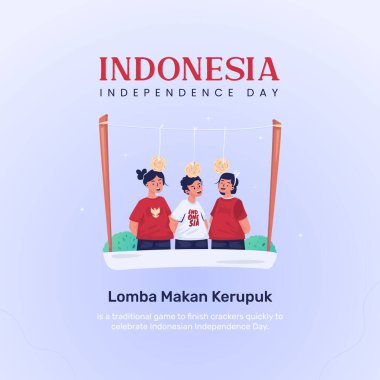 Geleneksel kraker yeme yarışması Endonezya bağımsızlık gününü kutlamak için
