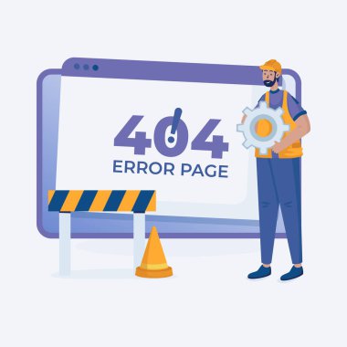 Site hatası 404 sayfası vektör illüstrasyonu bulunamadı