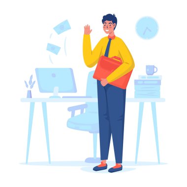 Ofis çalışanı iş adamı karakter vektör çizimi