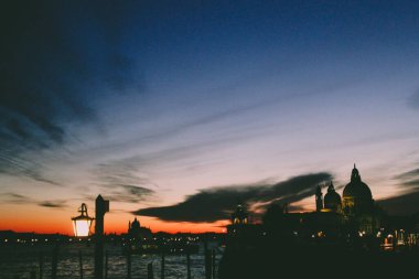 Grand canal Venedik, İtalya, sunset
