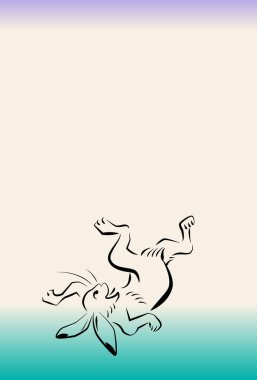 Choju-giga Tavşanı (Hayvan Karikatürleri), Vektör illüstrasyonu