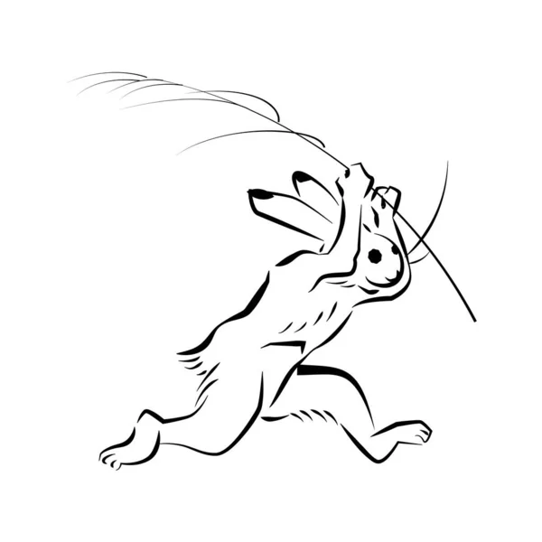 Kaninchen Aus Choju Giga Tierkarikaturen Vektorillustration — Stockvektor