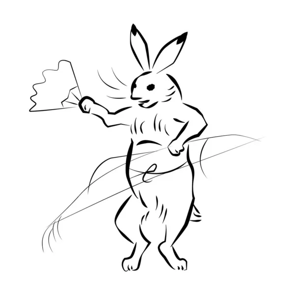 Kaninchen Aus Choju Giga Tierkarikaturen Vektorillustration — Stockvektor