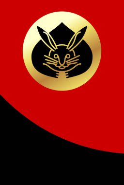 Kamon Tavşanı (Japon aile arması), Vektör illüstrasyonu