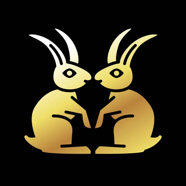 Кролик Камона Японский Фамильный Герб Векторная Иллюстрация — стоковый вектор
