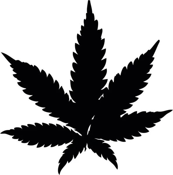Marijuana Black White Illustration — Image vectorielle