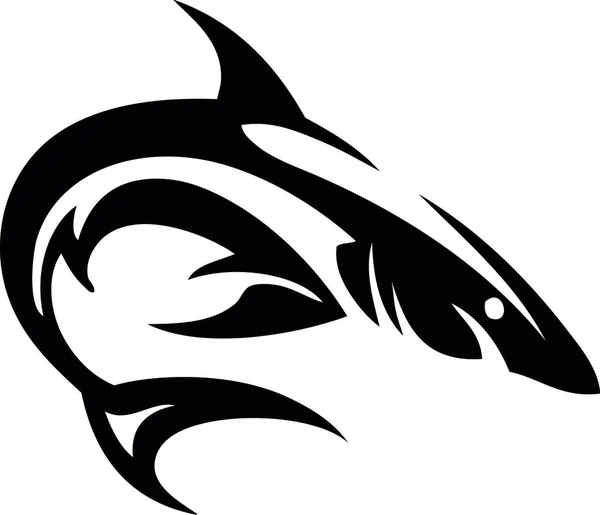 Requin Illustration Noir Blanc — Image vectorielle