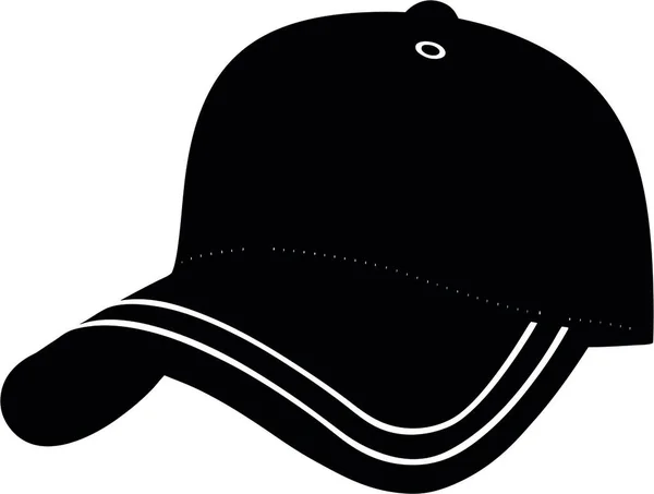 Gorra Béisbol Ilustración Blanco Negro — Vector de stock