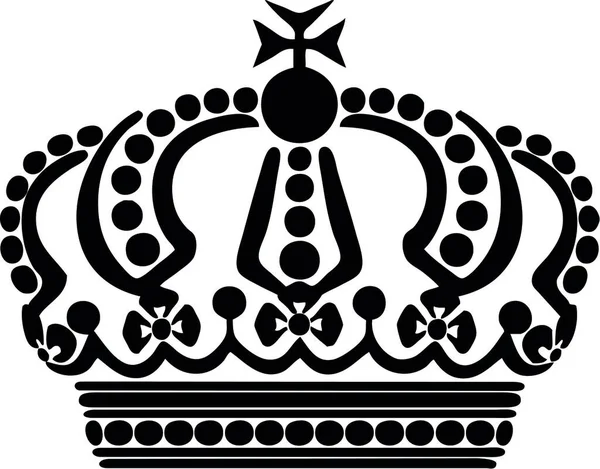 Crown Siyah Beyaz Görüntü — Stok Vektör