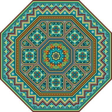 Vektör soyut dekoratif. Çiçeksel etnik süslemeler.