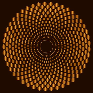 Çarpıtma ızgara efektli soyut vektör geometrik çember