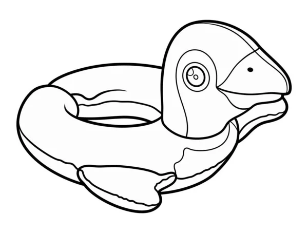 Cartoon Schattige Doodle Pinguïn Opblaasbare Pool Cirkel Zomer Zwemmen Speelgoed — Stockvector