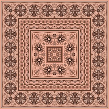 Vektör soyut dekoratif etnik süsleme. Ton peçete.