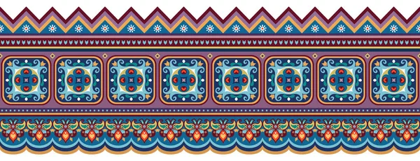 Patrón Raya Étnica Abstracta Vector Ornamental Fondo Colorido — Vector de stock