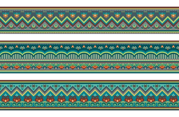 抽象的な民族ストライプパターンセット 装飾ベクトルカラフルな要素 — ストックベクタ
