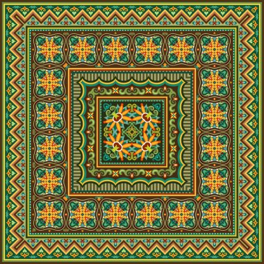 Vektör soyut dekoratif etnik süsleme. Renkli peçete