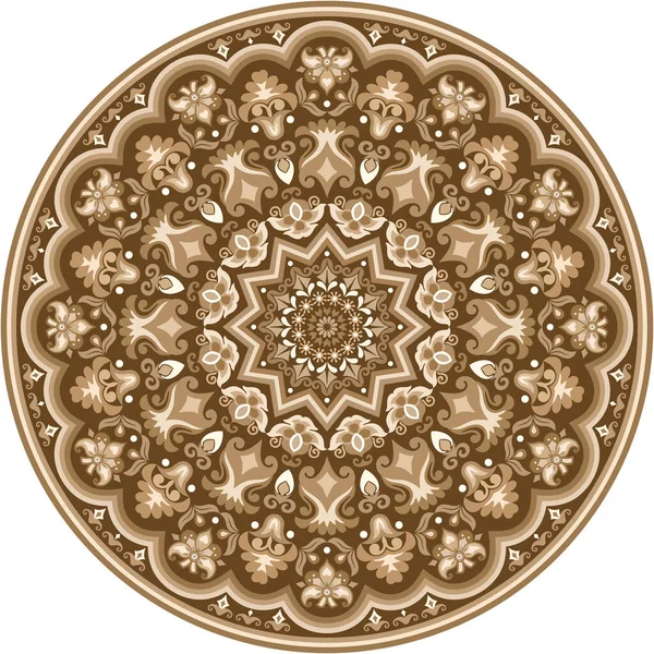 Векторні Абстрактні Декоративні Круглі Квіткові Етнічні Декоративні Ілюстрації — стоковий вектор