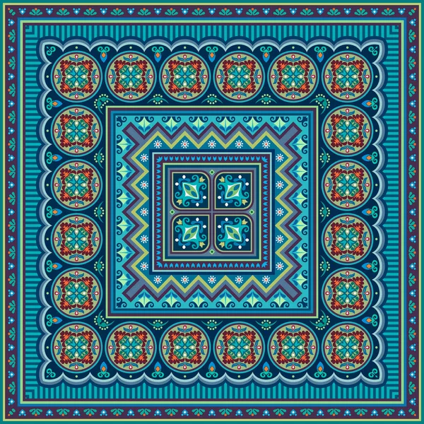 Векторная Абстрактная Декоративная Этническая Декоративная Иллюстрация Цветная Салфетка — стоковый вектор
