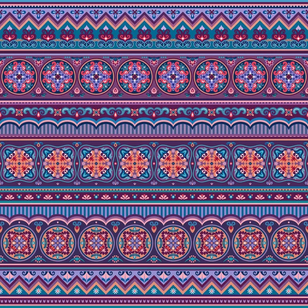 Abstrakte Ethnische Streifen Nahtlose Muster Ornamentale Vektor Vintage Hintergrund — Stockvektor