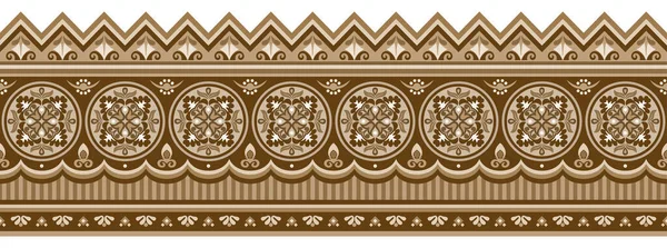 Abstraktes Ethnisches Streifenmuster Ornamentaler Vektor Sepia Getönter Hintergrund — Stockvektor