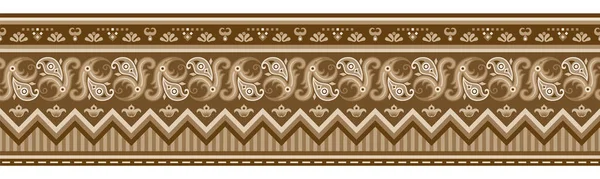Abstraktes Ethnisches Streifenmuster Ornamentaler Vektor Sepia Getönter Hintergrund — Stockvektor