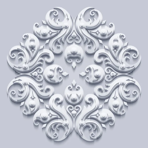 アブストラクトベクター装飾自然ヴィンテージペーパーカットフラワーレース要素 流行の工芸品スタイルの白いイラスト — ストックベクタ