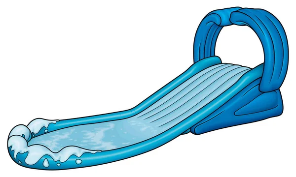 Desenhos Animados Bonito Doodle Água Slide Verão Praia Entretenimento Infantil —  Vetores de Stock