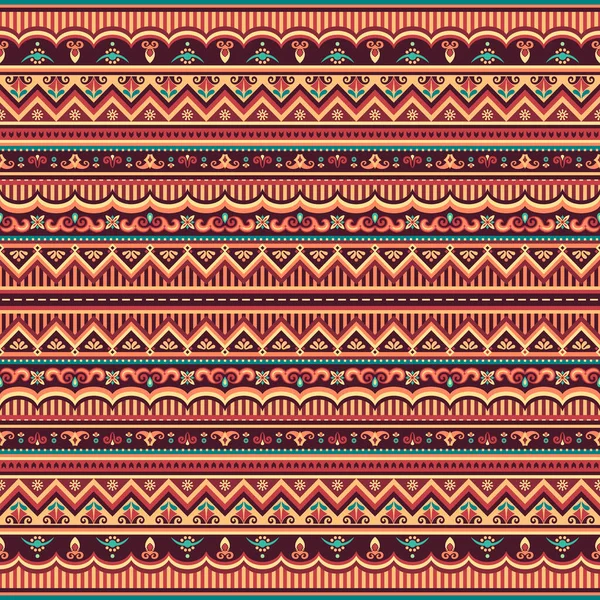 Abstract Ethnic Stripe Seamless Pattern Ornamental Vector Vintage Background — Stock Vector