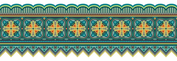 Abstraktes Ethnisches Streifenmuster Ornamentaler Vektor Farbenfroher Hintergrund — Stockvektor