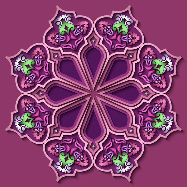 Abstraktní Vektor Ornamentální Přírodní Vinobraní Mandaly Moderní Papírový Květinový Krajkový — Stockový vektor