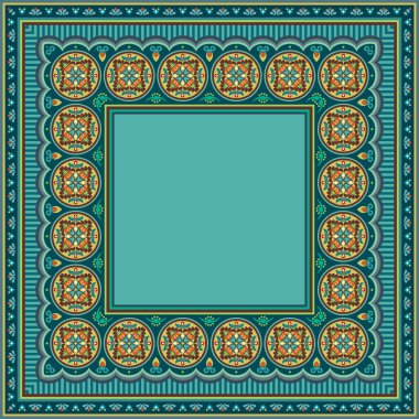 Vektör soyut dekoratif etnik gösterim. Renkli kenar