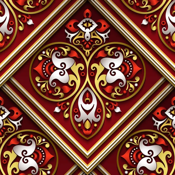 Vector Abstracte Decoratieve Etnische Ornamentale Naadloze Patroon Kleurrijk Verloop Tegel Rechtenvrije Stockillustraties