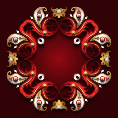 Vector soyut süs eşyası çerçevesi. Modern renk hacimli çiçek elementleri. Moda zanaat stili illüstrasyonu