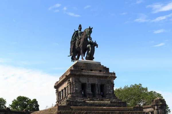 Deutsches Eck Pomnikiem Cesarza Williama Koblencji Niemcy — Zdjęcie stockowe