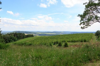 Wallenborn, Almanya yakınlarındaki Eifel dağlarının Panorama manzarası