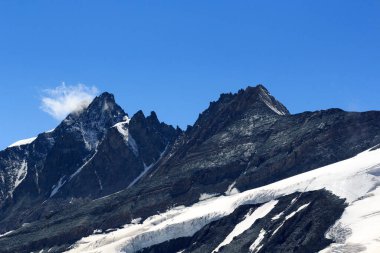 Mountain Grossglockner panorama in Glockner Group, Austria
