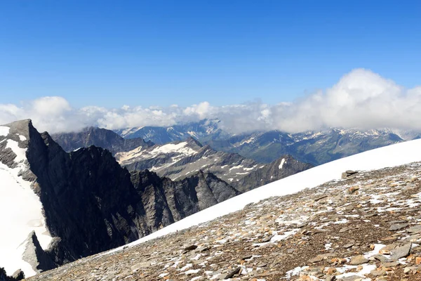 Панорама Горного Снега Вершины Йоханнисберга Глокнере Австрия — стоковое фото