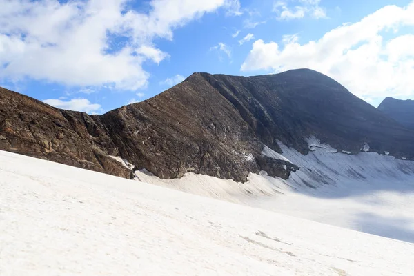Mountain snow and glacier panorama with summit Grosser Baerenkopf in Glockner Group, Austria