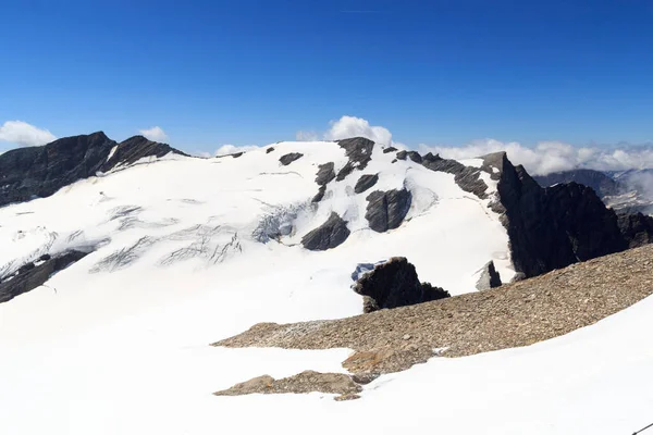 Montanha Neve Glaciar Panorama Asterze Visto Cume Johannisberg Glockner Group — Fotografia de Stock