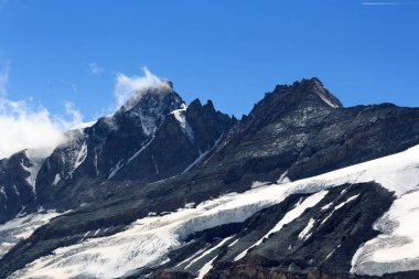 Mountain Grossglockner panorama in Glockner Group, Austria