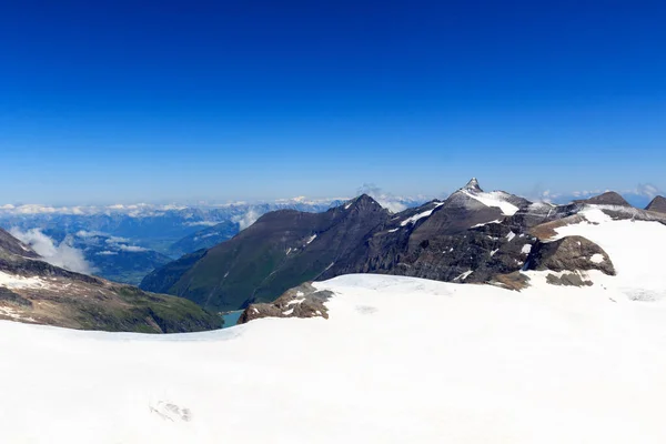 Mountain snow and glacier panorama with summit Grosses Wiesbachhorn in Glockner Group, Austria
